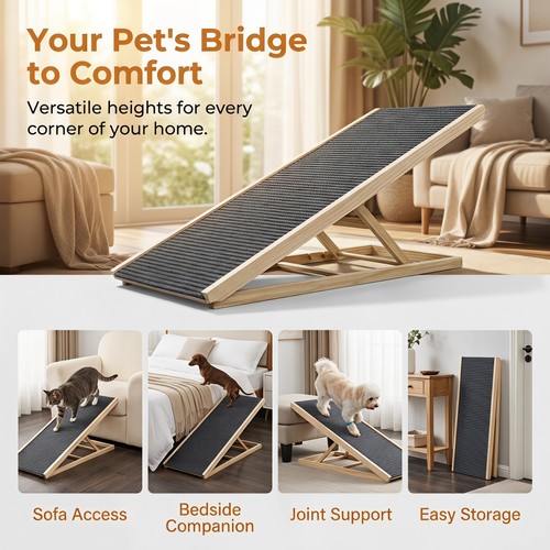 Wooden dog ramp adjustable - dog,